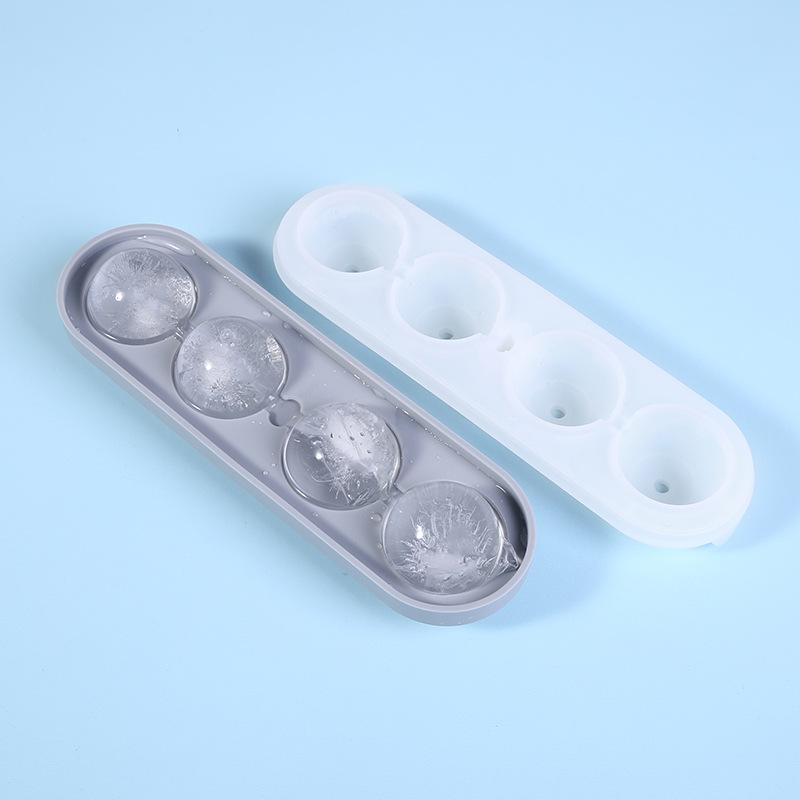 

Лоток для льда, силикагель, ледяной шар, 4 отверстия, круглый кубик льда, форма для формочки для льда, бытовой льдогенератор