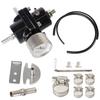 Aluminum Universal Adjustable Fuel Pressure Regulator + Gauge+ Fitting Kit Black