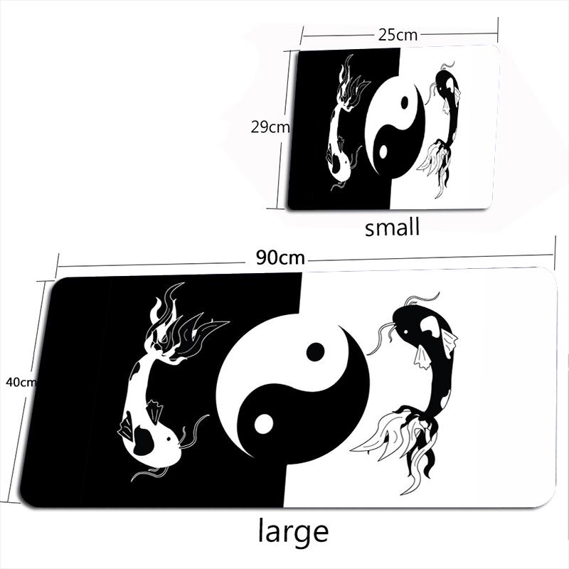 Koi Mousepad XXL Yin Yang Desk Mat Office Accessories Mouse Pad Chinese Style Computer TableMat Fish Desk Pads Large 500X1000MM
