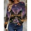 Womens Long Sleeve Crew Neck T-Shirt With 3D Flamingo Print Soft Milk Silk Fabric Loose Fit Casual 2025