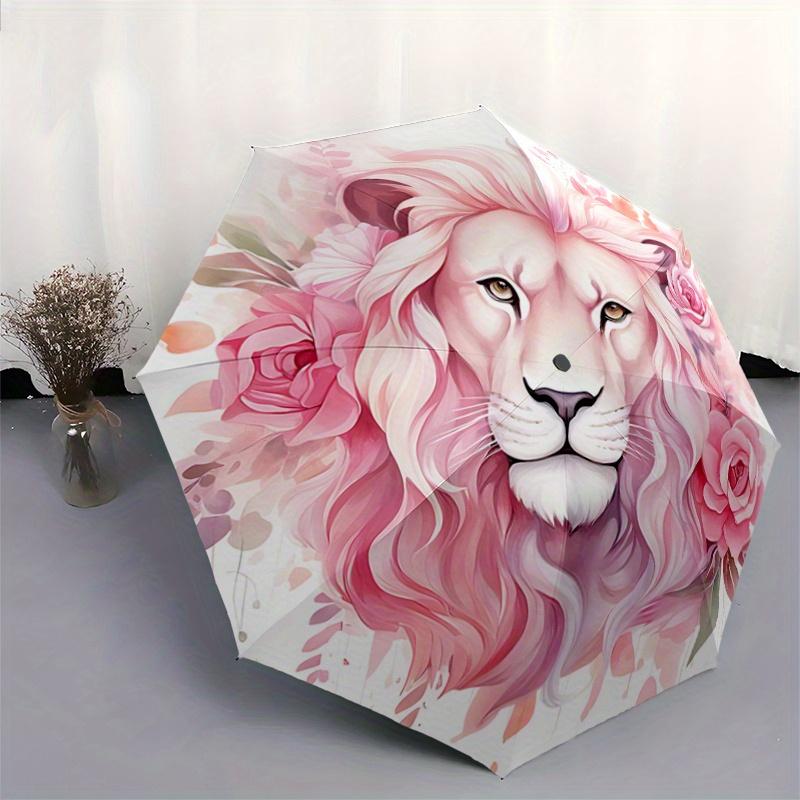 1pc Pink Lion Automatic Opening and Closing Umbrella - Suitable for Various Occasions, Outdoor Activities, Lightweight and Durable Automatic