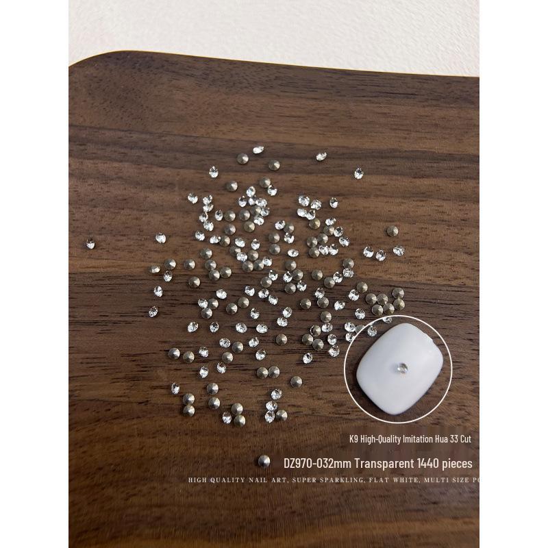 High-Quality K9 Nail Art Rhinestones: Super Shiny, 33-Facet, Various Sizes, Pointed Back, Clear Round Decorations