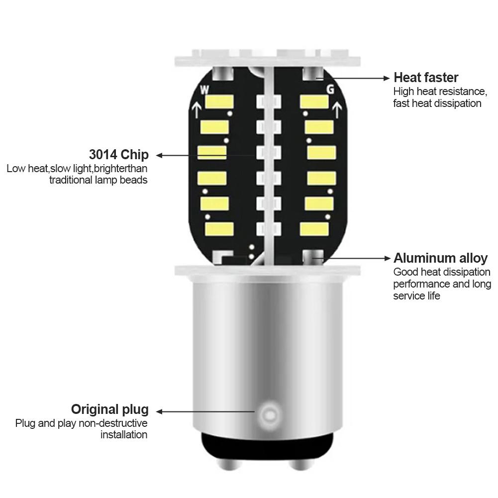 Motorcycle 1157 LED Brake Light BAY15D LED 64SMD DRL Water Flashing Strobe Reversing Parking Lamp Car Turn Signal Tail Lamp