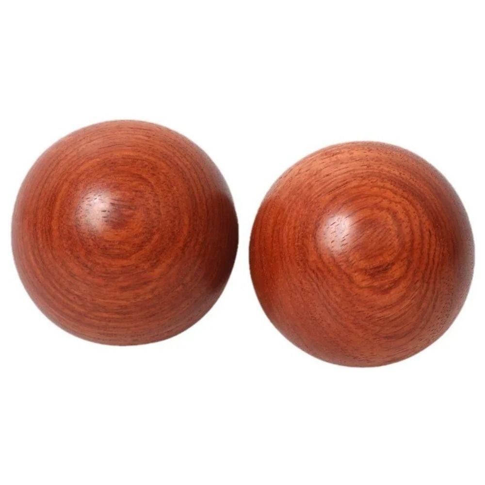 2Pcs Wooden Baoding Balls Massage Hand Exercise Massage Balls Stress Ball  Health Therapy