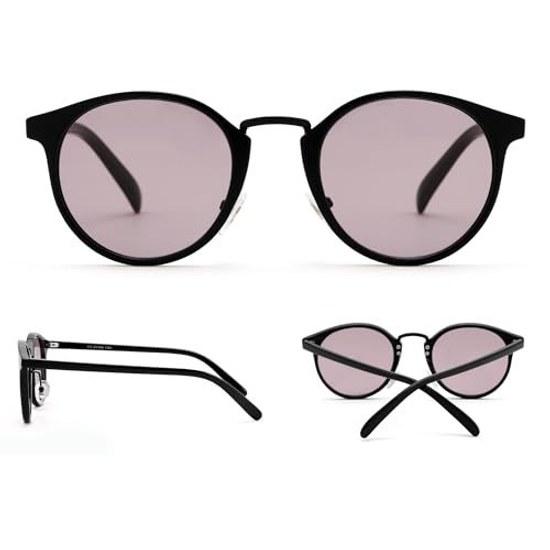 FEISEDY Sunglasses Round UV400 Stylish Lightweight Colored Lenses Driving Travel Unisex B1172