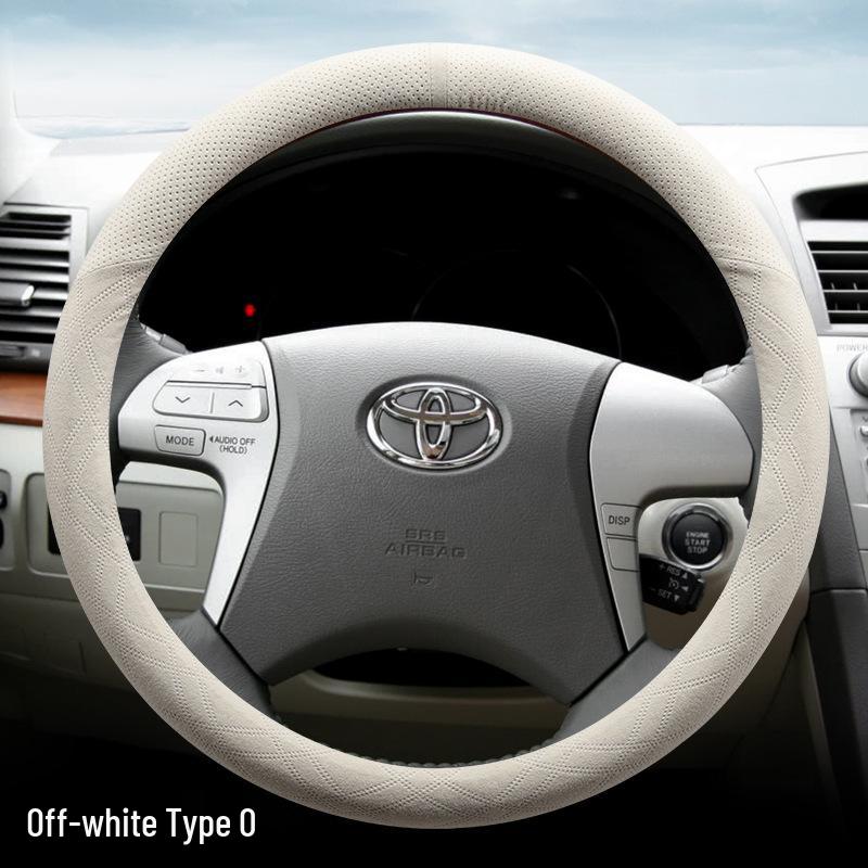 Suede Steering Wheel Cover for Toyota Prado, Camry (6th & 7th Gen), Reiz, Land Cruiser, and Land Cruiser Prado