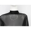 Women's Stretch Tight See-through Ultra-thin Sexy Mesh Bottoming Shirt Transparent Long-sleeved T-shirt Shirt