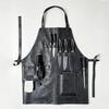 Cross-Border Waterproof PU Leather Multi-Purpose Craftsman Apron - Oil & Stain Resistant Retro BBQ Workwear