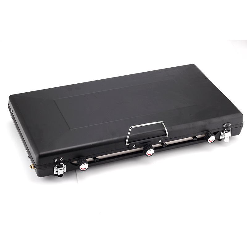 Outdoor Portable Folding BBQ Grill & Windproof Gas Stove with Double/Triple Burners for Camping and Picnics