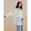INMAN Women's Floral Embroidered Long Sleeve Shirt