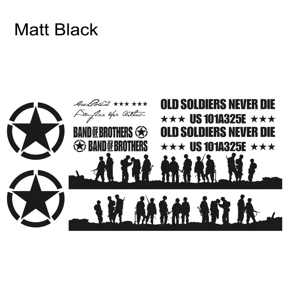 12 Stück Auto Tür Vinyl Aufkleber für Jeep Wrangler JK TJ Jl YJ Auto Pentagramm Soldaten Karosserie Dekoration Vinyl Decals Zubehör