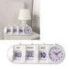 GOWENIC Calendar Alarm Clock, Jump Shape Decorative Desktop Clock, Alarm Clock with Calendar, for Home, Living Room, Bedroom, Office (White)