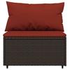 3 piece Garden Lounge Set with Cushions Brown Poly Rattan