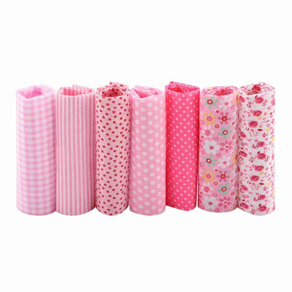 7Pcs 7 Mixed Colors Fabric Bundle Pure Cotton Material Patchwork Cloth Quilting Cloth DIY Patchwork