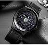 Sanda Men's Quartz Watch with Geometric Dial and Leather or Mesh Strap