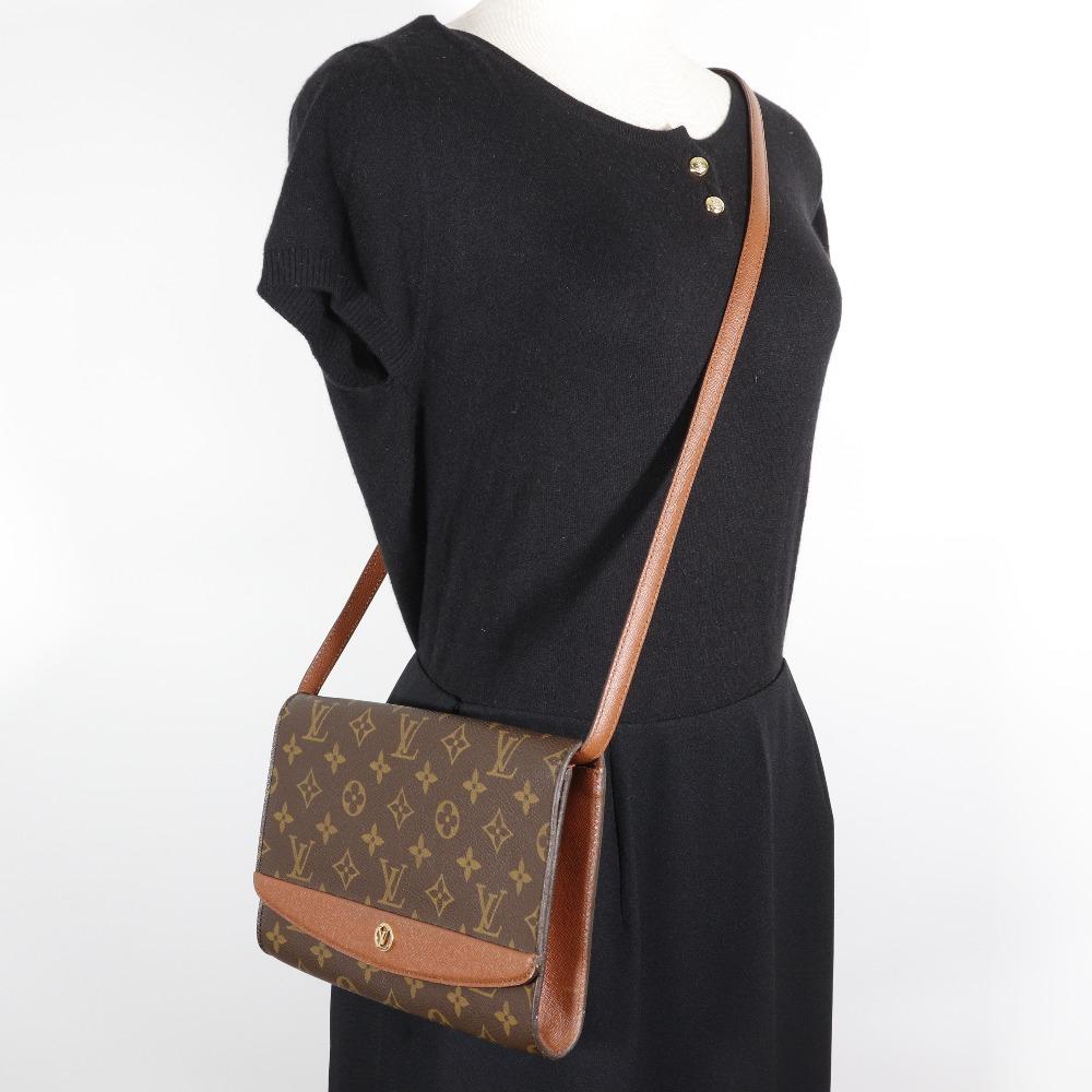 Louis Vuitton Bordeaux 24 Shoulder Bag M51798 Vintage 2-way Clutch Brown Monogram Canvas Women Used