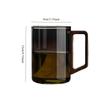 1pc 400ml Glass Cups with Walnut Handle Household Heat-resistant Mug Large Capacity Tea Making Cup Office Drinking Glasses