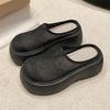 Thick bottom hole bag head slippers women wear 2025 summer mesh breathable new ins Internet celebrity lazy cool slippers