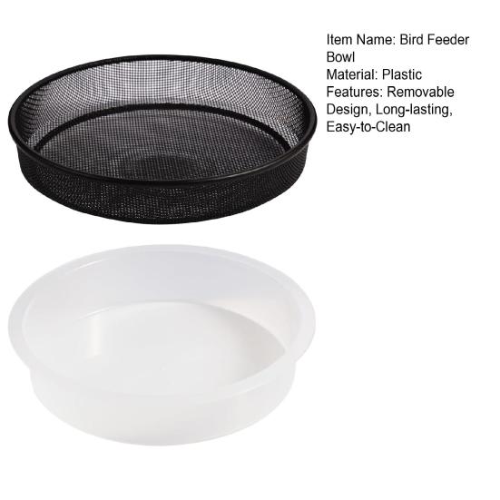 Round Bird Feeder Tray Plastic Bird Bath Water Tray Outdoor Mesh Birdseed Tray Bird Feeder Accessories for Wild Hummingbird Goldfinch Oriole
