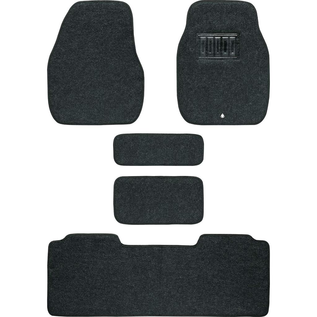 Bonform 6450-38BK Car Mat, Value Mat, Light Weight Wagon, Set of 5, Anti-slip, Heel Pad, Stopper Compatible, Black