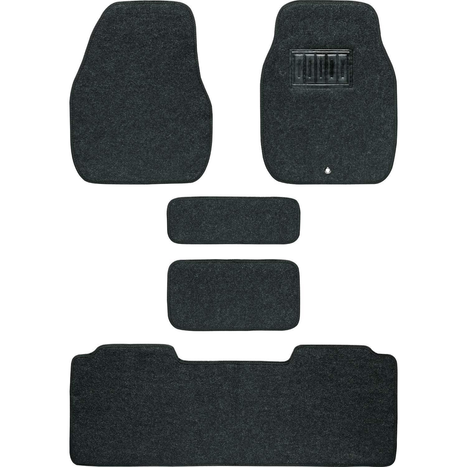 

BONFORM Value Car Mats for Lightweight Set of with Heel Pads and Wagons, 5, Anti-Slip Stoppers, Black, 6450-38BK