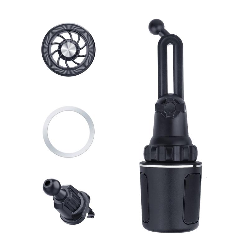 Magnetic Phone Mount for Vehicle Cup Holder Easy One Handed Operation Phone Stand Supports for 3 to 7 Inch Smartphones