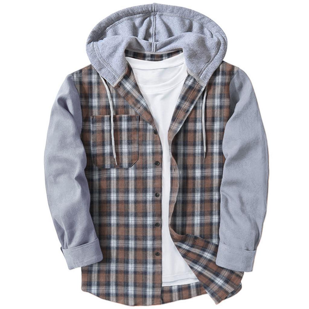 Men's Casual V-neck Knitted Fitted Shirt Jacket