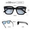 [Puente] Sunglasses for Men and Women - Stylish, Clear, Champagne, Transparent, Clear Frame, Mid-Gray, Gray, Square, Wide Frame, Oversized, Suitable