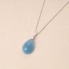 Teardrop Aquamarine Birthstone Amulet Necklace for Women [COAI]