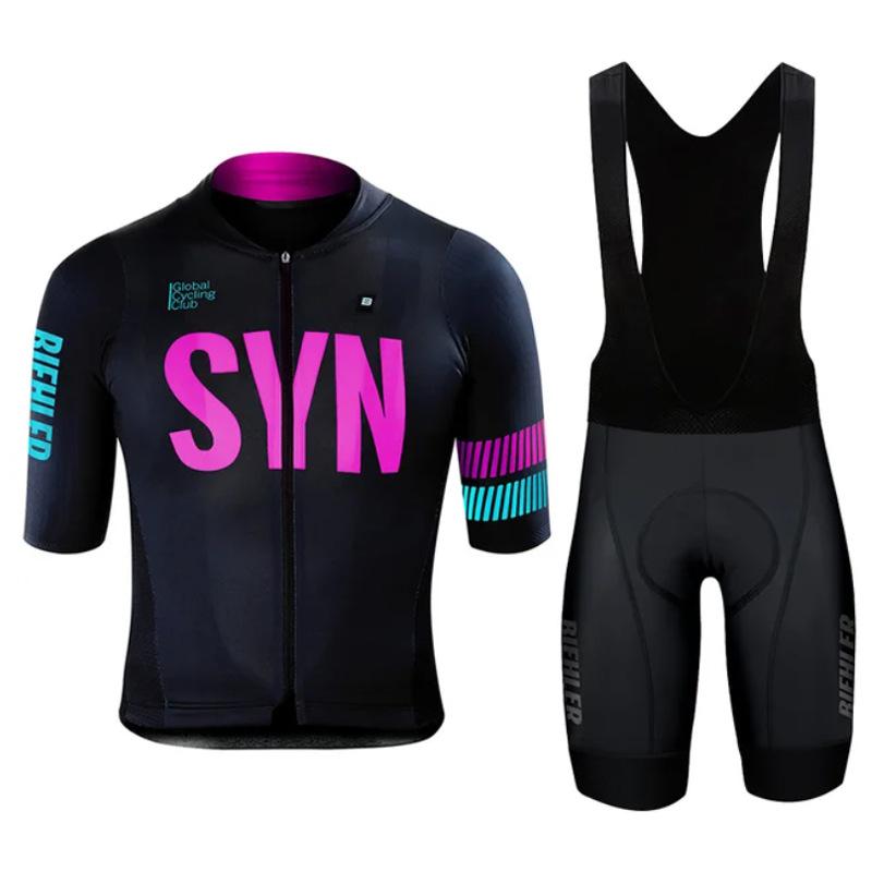 2026 Summer Breathable Cycling Suit Set Road Bike Cycling Uniform Short Sleeve Thin Suit Color Blocking Seat Suspender Pants Team Edition