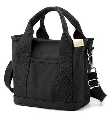 [SBRNMAA] Kleine unterteilte Tragetasche für Damen, großes Fassungsvermögen, stabiles Canvas, Mini-Tragetasche, Mini-Tasche, Wickeltasche, Lunchtasche, Handtasche, freistehend,