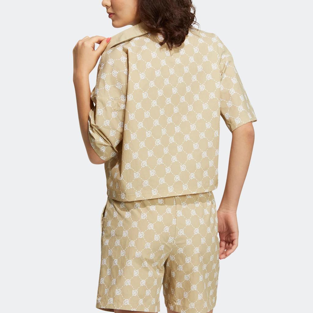 Adidas Neo Casual Printed Short Sleeve Shirt Women Tops Meadow-Brown IB5842