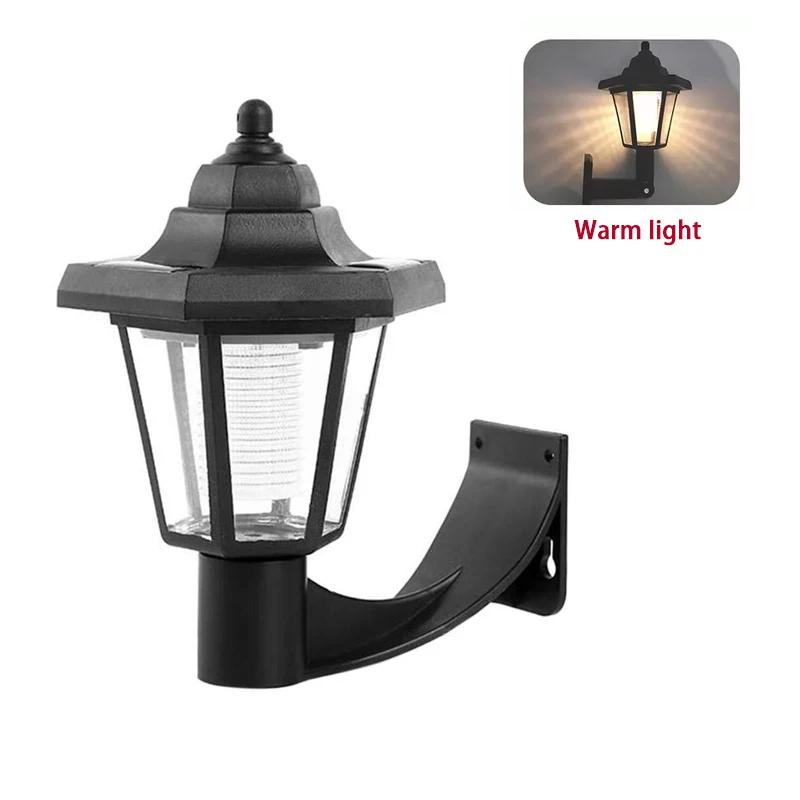 Retro Solar lights Outdoor,Hexagonal LED Wall Lamp,IP44 Waterproof Fence Light,LED Landscape Lighting,for Courtyard Decor