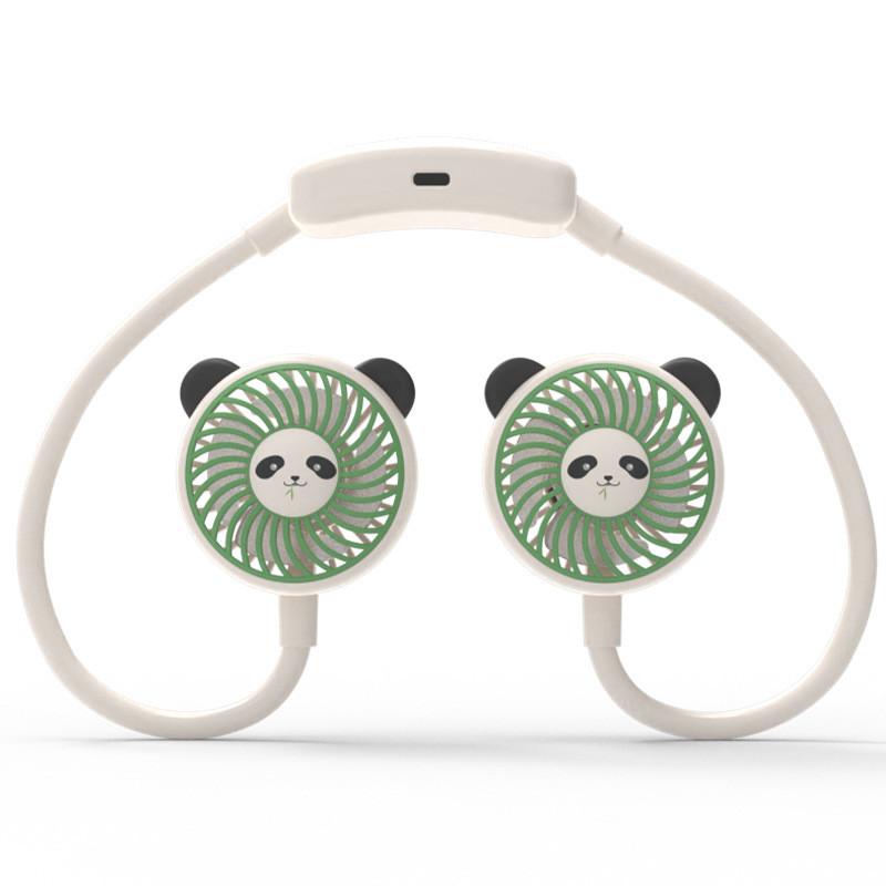 Panda USB Tragbarer Nackenventilator mit 3 Geschwindigkeitsstufen und wiederaufladbarem Akku für Outdoor-Aktivitäten