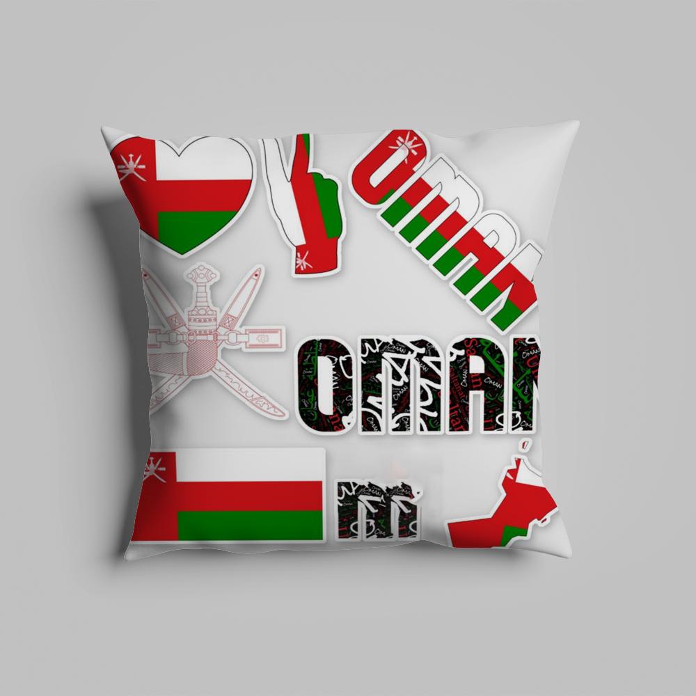 Pillow Case luxurious home office, sofa decorative Multi sized car seat cushions, pillowcases Oman flag map logo