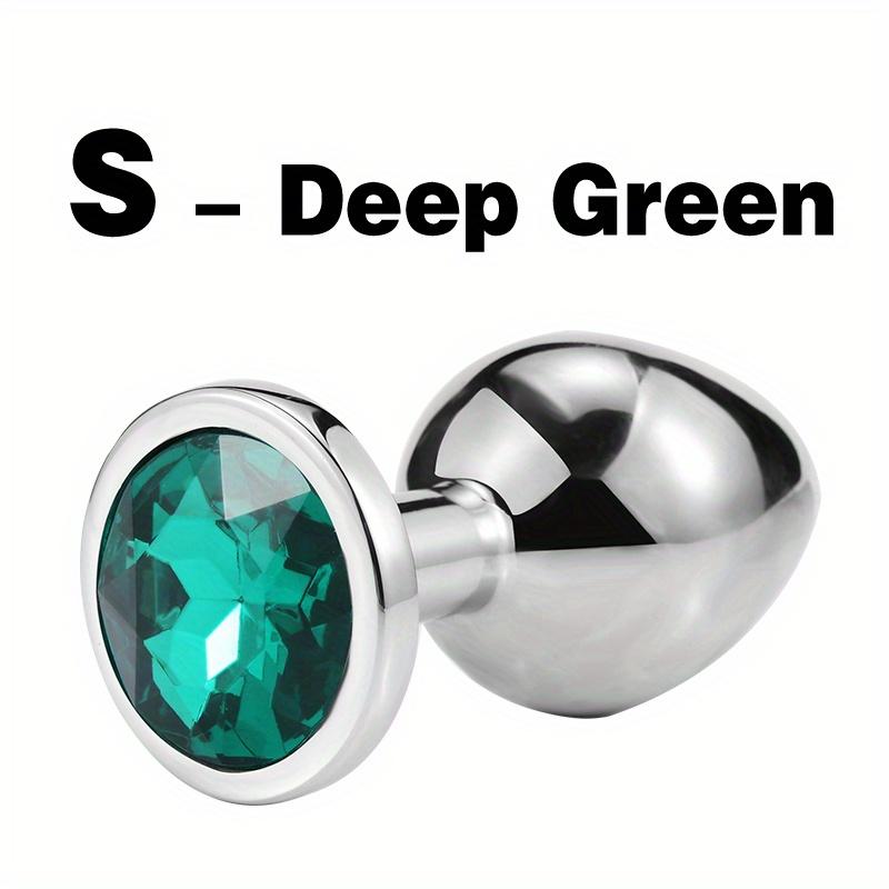 1pc Gemstone Base Stainless Steel Anal Plug - Smooth Body-Safe Metal Butt Plug for Couples Adult Pleasure Sex Toy