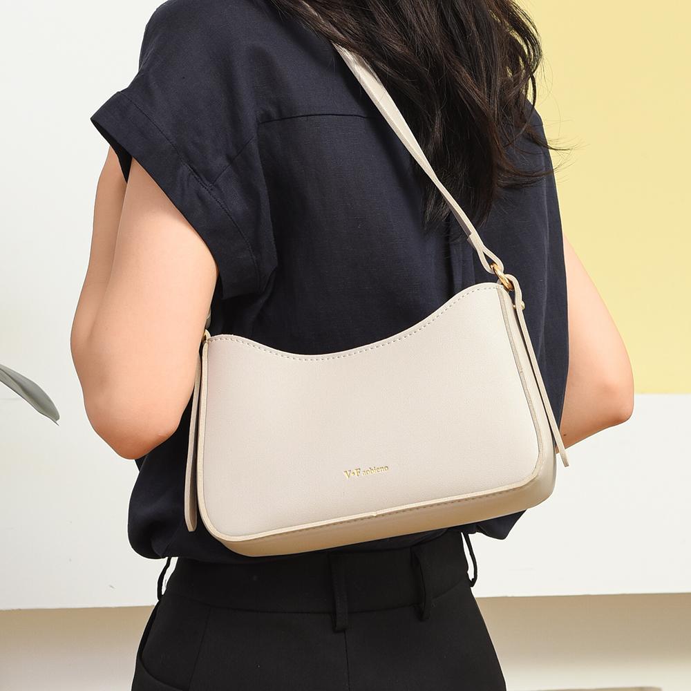 New Fashi Women's Minimalist PU Leather Hobo Shoulder Bag, Casual Underarm Handbag with Adjustable Strap for Work & Daily Use
