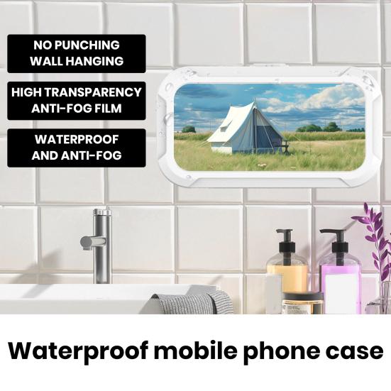 Handyhalterung Wand Drehbar Montiert 360-Grad Immersives Wasserdichtes Visuelles Erlebnis Transparente Handybox