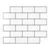 VEELIKE Waterproof Kitchen Tile Stickers, Heat Resistant, 6 Sheets, 30x30cm, Brick Pattern, White, Glossy, 3D Wallpaper Stickers, Wall Stickers, Mosai