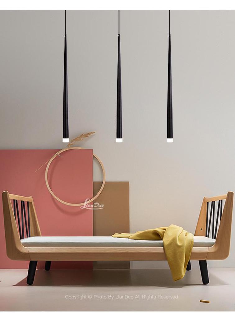 Nordische Minimalistische Hanglamp - Moderne Slaapkamer/Nachtkastlamp, Creatief Langwerpig Ontwerp, Enkele Lamp voor Restaurant of Bar Balie
