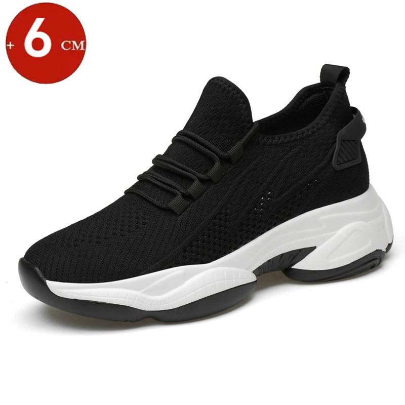 Summer Mesh Platform Sneakers Men Elevator Shoes Breathable Casual Sports 6cm 8cm Height Increase Shoes Taller Male Lift Tall