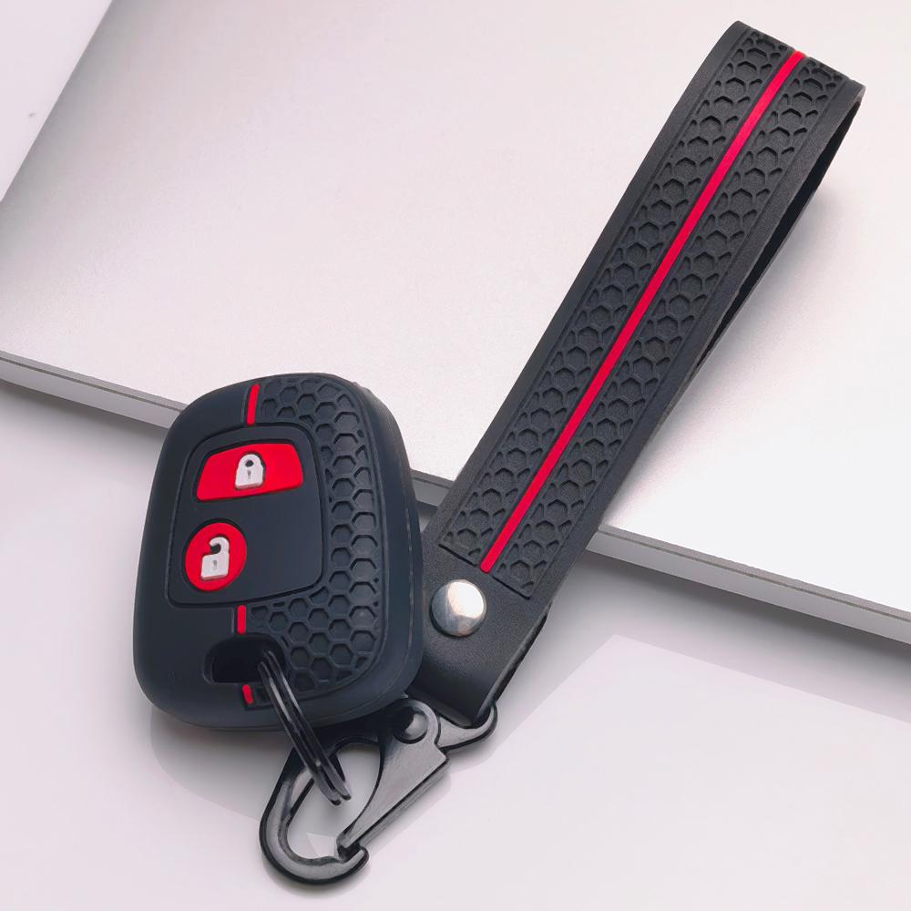 Anti Slip Car Key Protector for Peugeot 107 207 307 407 206 306 406 Citroen C1 C4 C2 C3 with Keychain Non Slip Grip Soft Silicone Key Shell Accessory чёрный