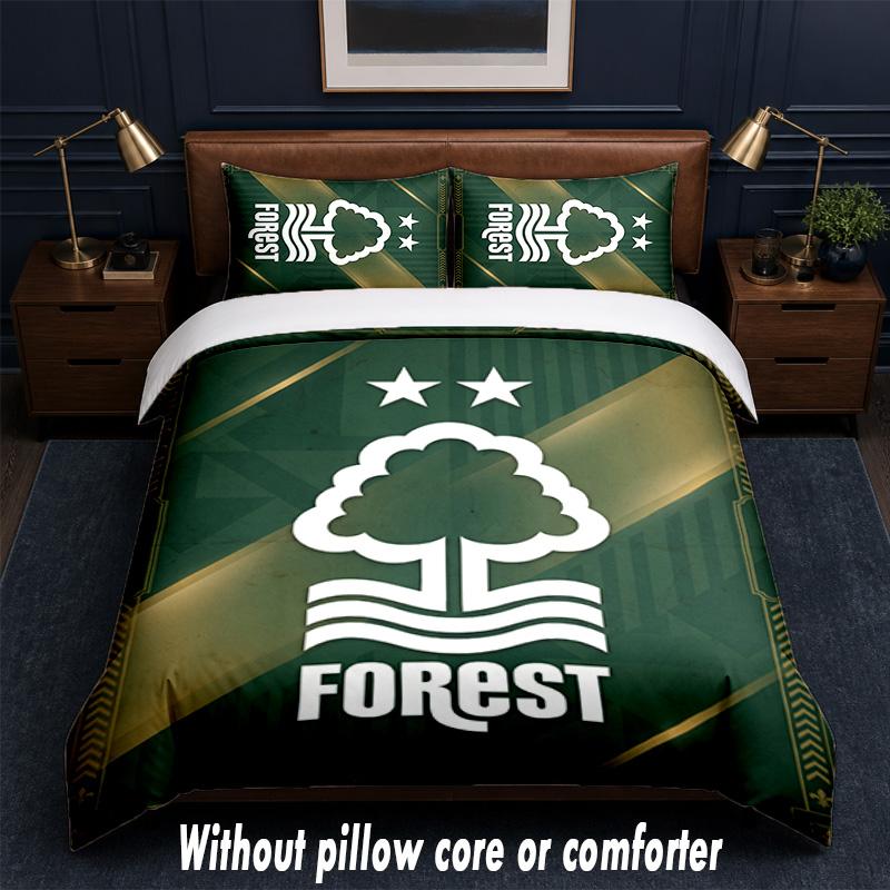 Nottingham Forest Design Set Lenzuola Letto 1 Copripiumino + 2 Federe Morbido Traspirante Biancheria da Letto per la Casa