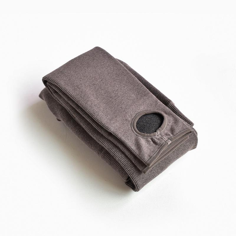 Plus Size Coffee Color Imitation Cashmere Base Layer Stockings with Velvet Cotton Stripe Tights (Up to 200 Jin).