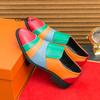 Hot Street Fashion Men Designer Pointed Patent Leather Shoes Mix Color Patchwork Loafers Wedding Male Office Dress Casual