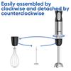 BioloMix HB‑3016 Black 1000W 3‑in‑1 Hand Blender 30‑Speed Turbo Immersion Blender