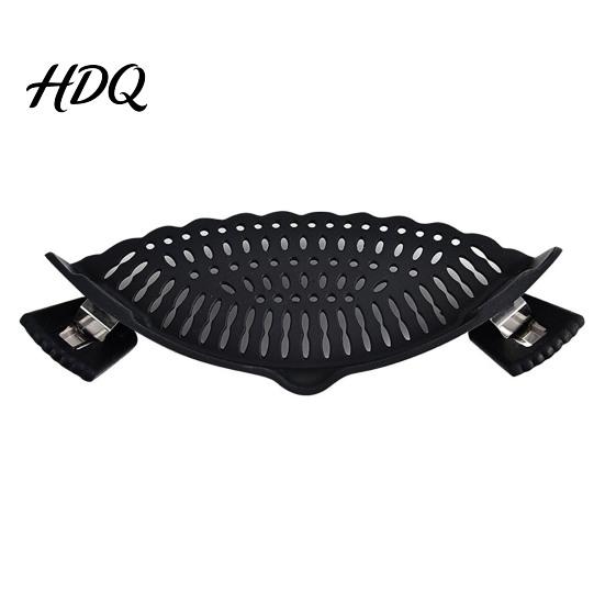 Clip-on Pasta Strainer Silicone Pot Edge Strainer Kitchen Colander for Vegetables Anti-slip Side Drainer Non Slip with Drip Guard Boiling