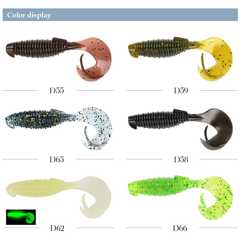 Bait Soft 77mm Meredith Flapper 6g 10pcs Offset Hook Guide Turbulence Tail Pike Perch Jxc08