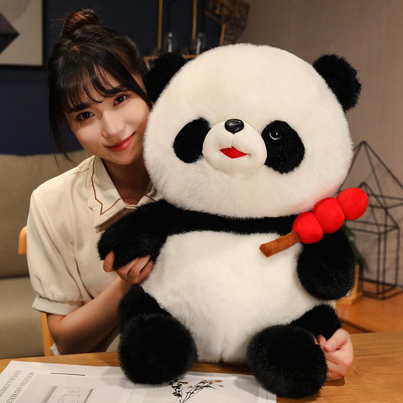 Cute Sichuan Giant Panda Doll Candied Gourd Giant Panda Doll Children'S Throw Pillow Zoo Souvenir