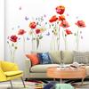 Colorful Flowers, Plants and Butterflies Wall Sticker Self-Adhesive Removable for Living Room Bedroom Background Home Decor